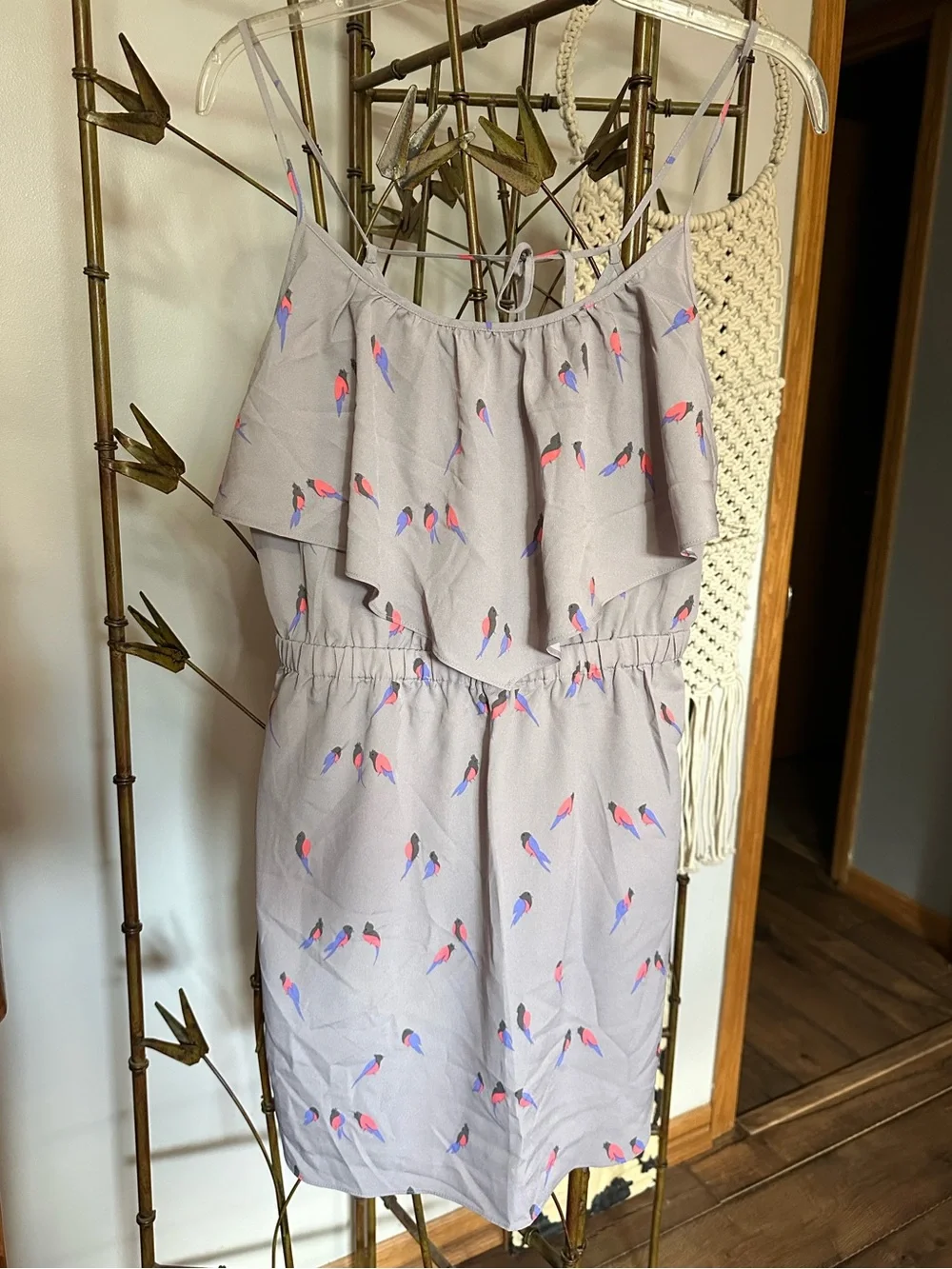 American Eagle Bird Pattern Sundress in Mauve- NWT Size M
